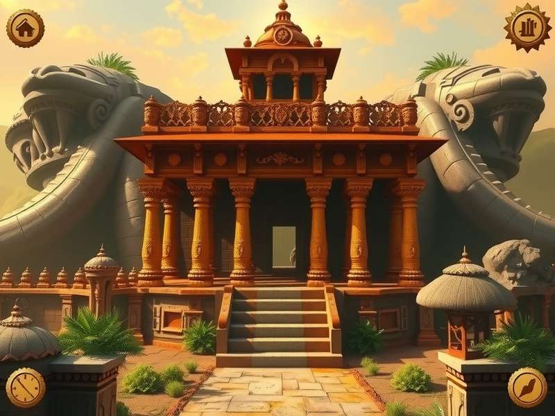 Cumin Royal Treasure game screenshot showing ancient Indian temple exploration